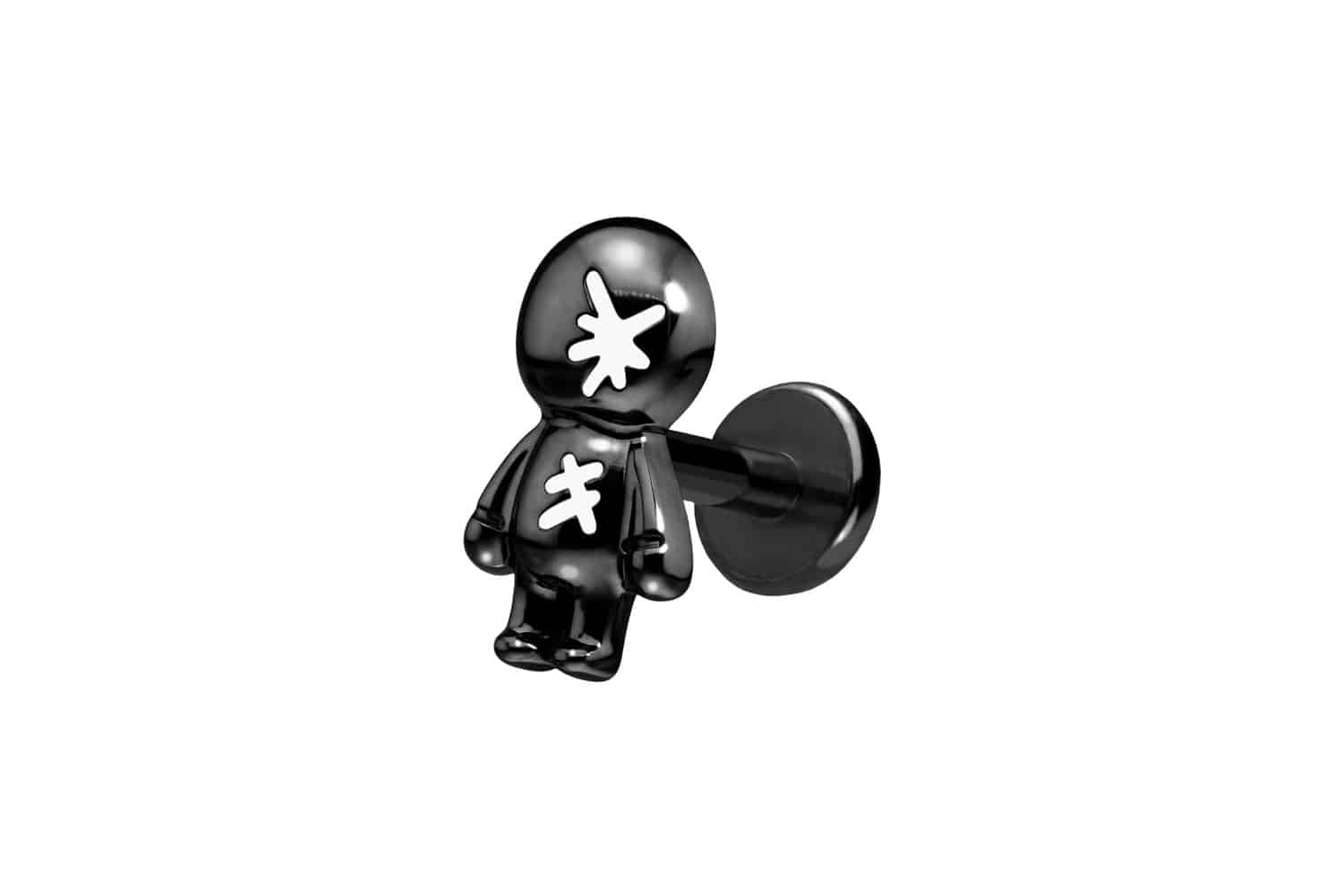 Titan Labret Piercing mit Push Fit PUPPE